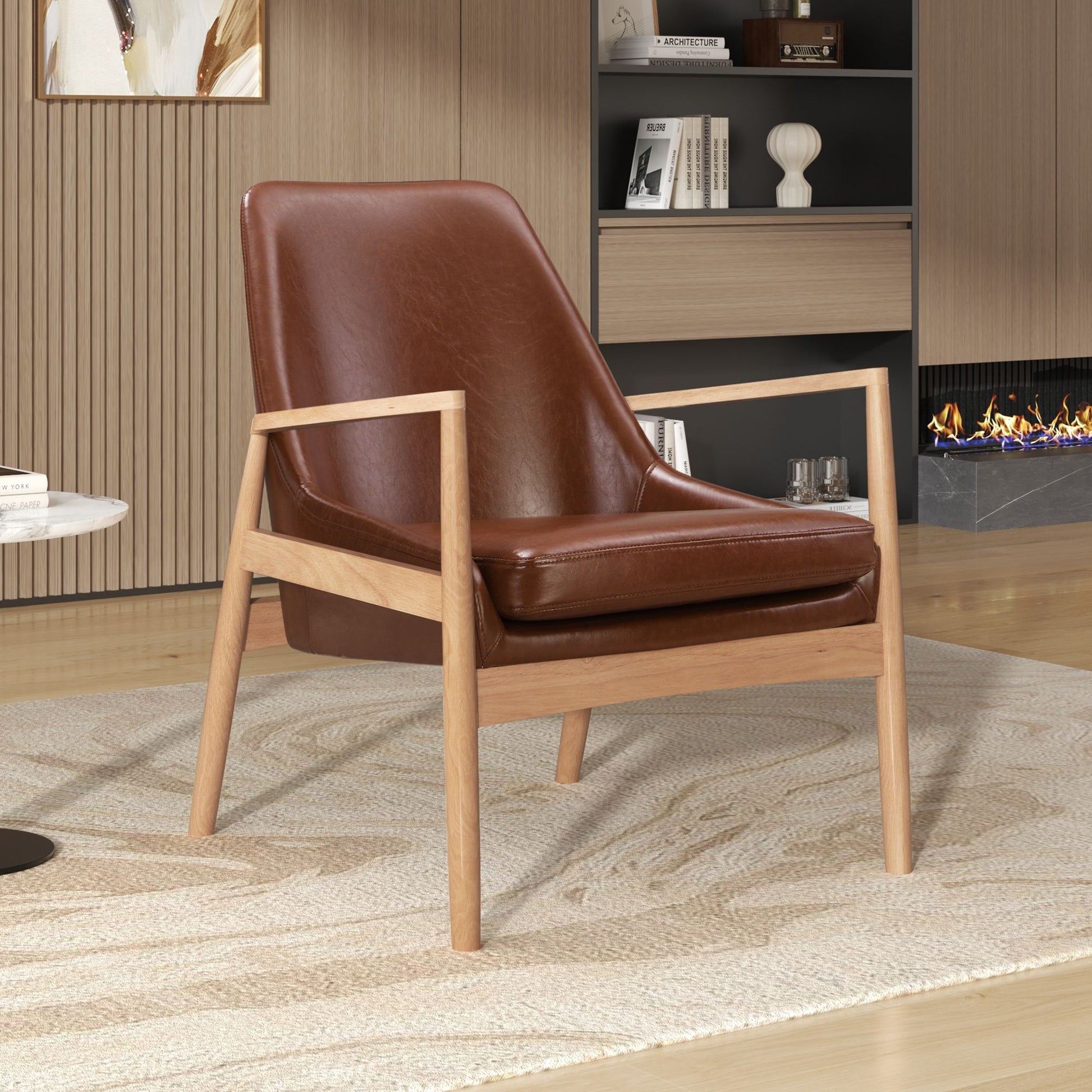 Mid-Century Modern Accent Armchair With High Back Hearth and Haven