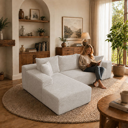 Modern L-Shaped Sectional Sofa With Left Facing Chaise Home Essentials