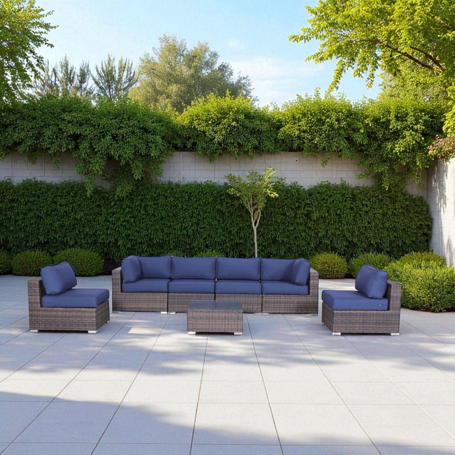 Outdoor Wicker Seating Group With Cushions LSI Patio Furniture