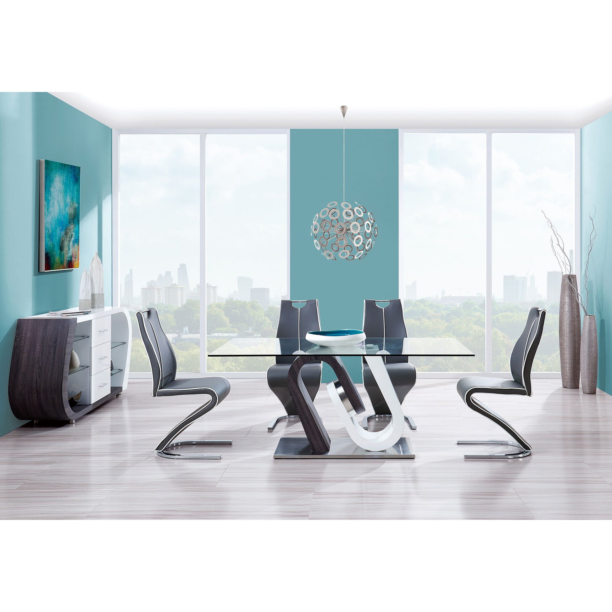 Anne - Dining Table - White / Gray Global Furniture USA