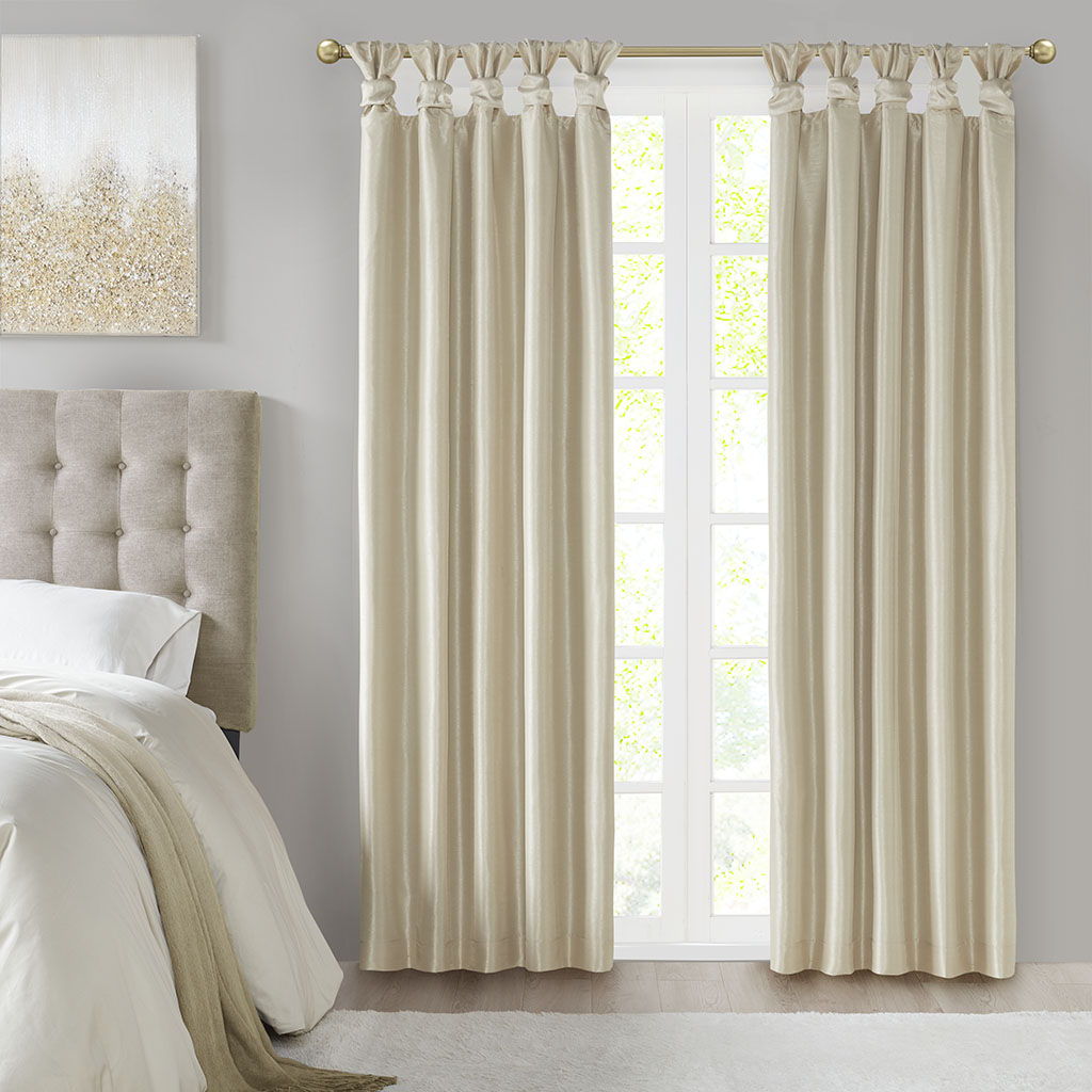 Emilia - Twist Tab Total Blackout Window Curtain - Champagne