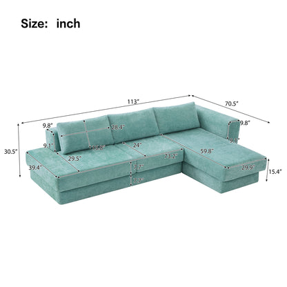 L-Shaped Modular Sofa With Double Layer Cushion Noble House
