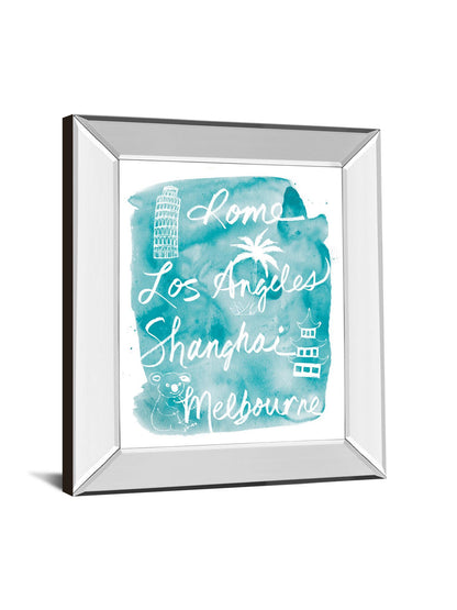 Sightseeing Il By Lottie Fontaine - Mirror Framed Print Wall Art - Blue