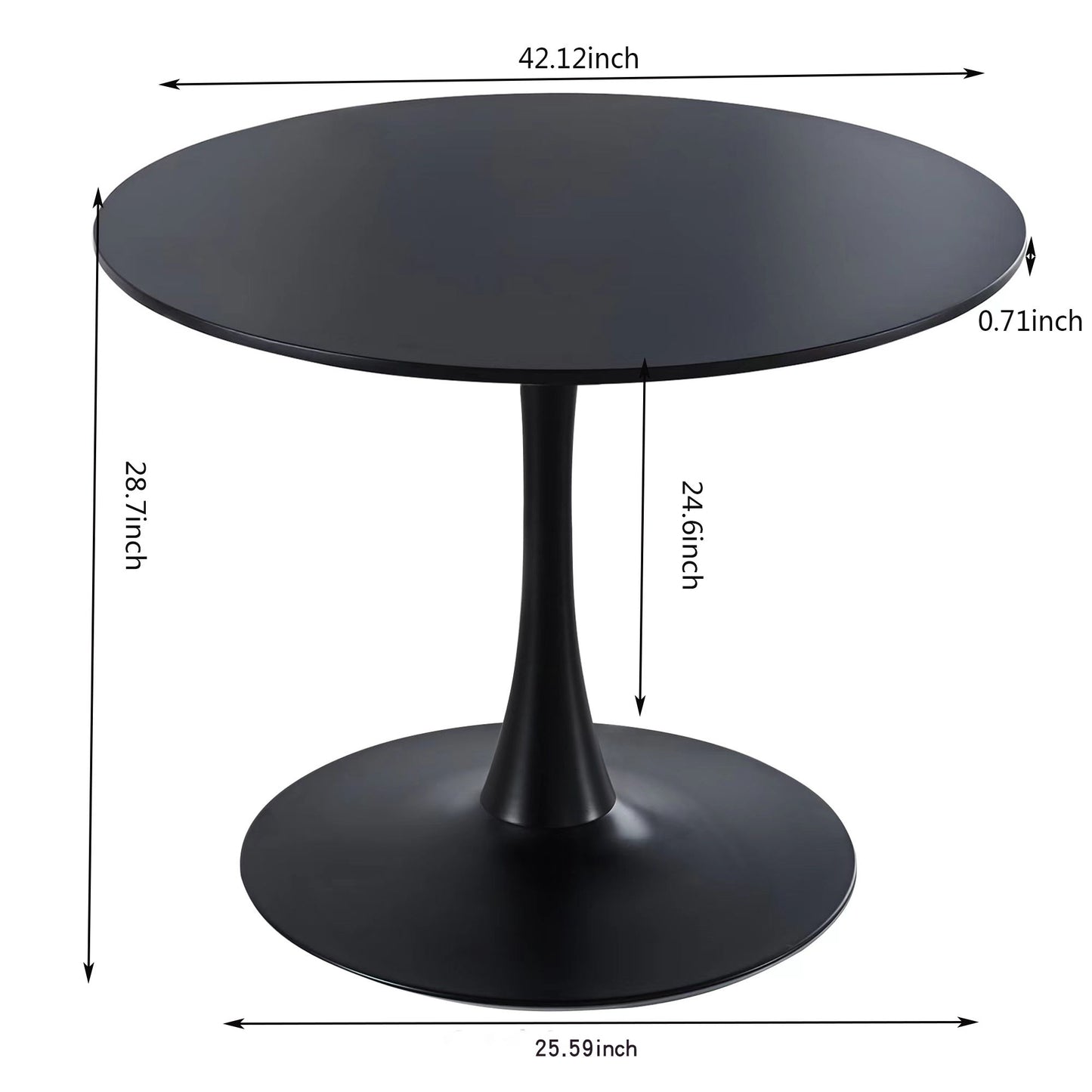 Tulip Table Mid-Century Dining Table With Round MDF Table Top, Pedestal Dining Table, End Table Leisure Coffee Table Home Essentials