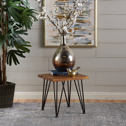 Zenith - Outdoor Industrial Accent Table (Set of 2) - Teak Noble House
