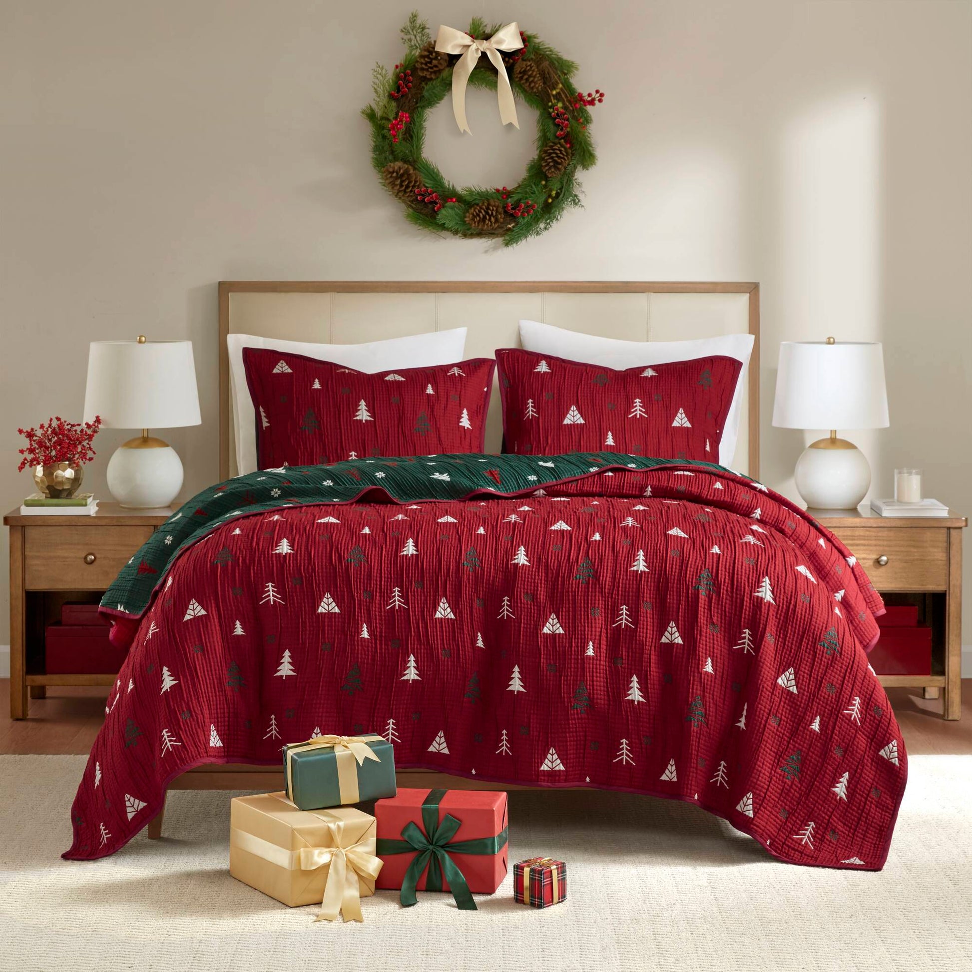 Winter - King Coverlet Mini Set - Red Madison Park