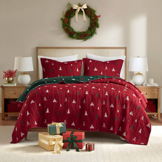 Winter - King Coverlet Mini Set - Red Madison Park