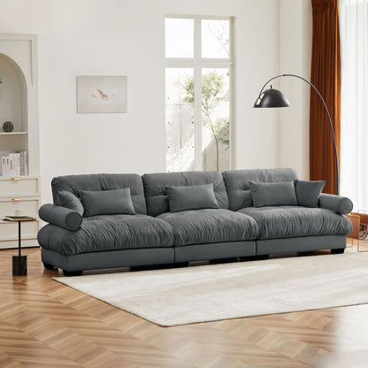 Modern Oversize Sofa With Cloud Like Comfort, Featuring Waist And Throw Pillows Home Essentials