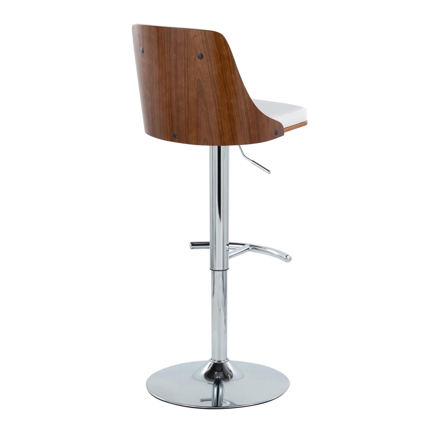 Gianna - Mid Century Modern Adjustable Barstool With Swivel With Rounded T Footrest (Set of 2) Lumi Source