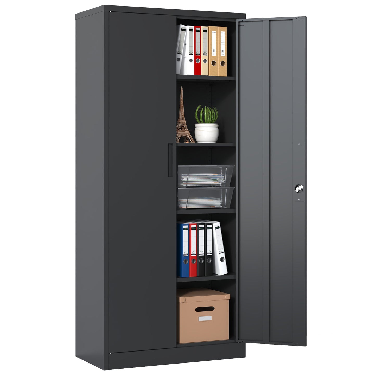 Heavy Metal Garage Storage Cabinet With Locking Doors, Steel, Adjustable Shelves Daily Nest
