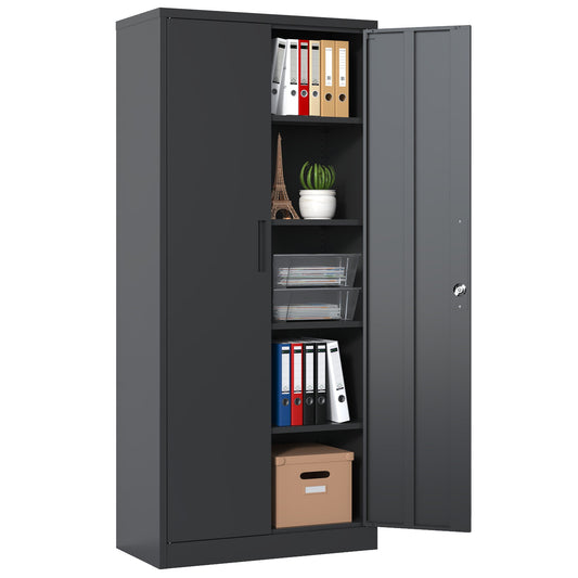 Heavy Metal Garage Storage Cabinet With Locking Doors, Steel, Adjustable Shelves Daily Nest