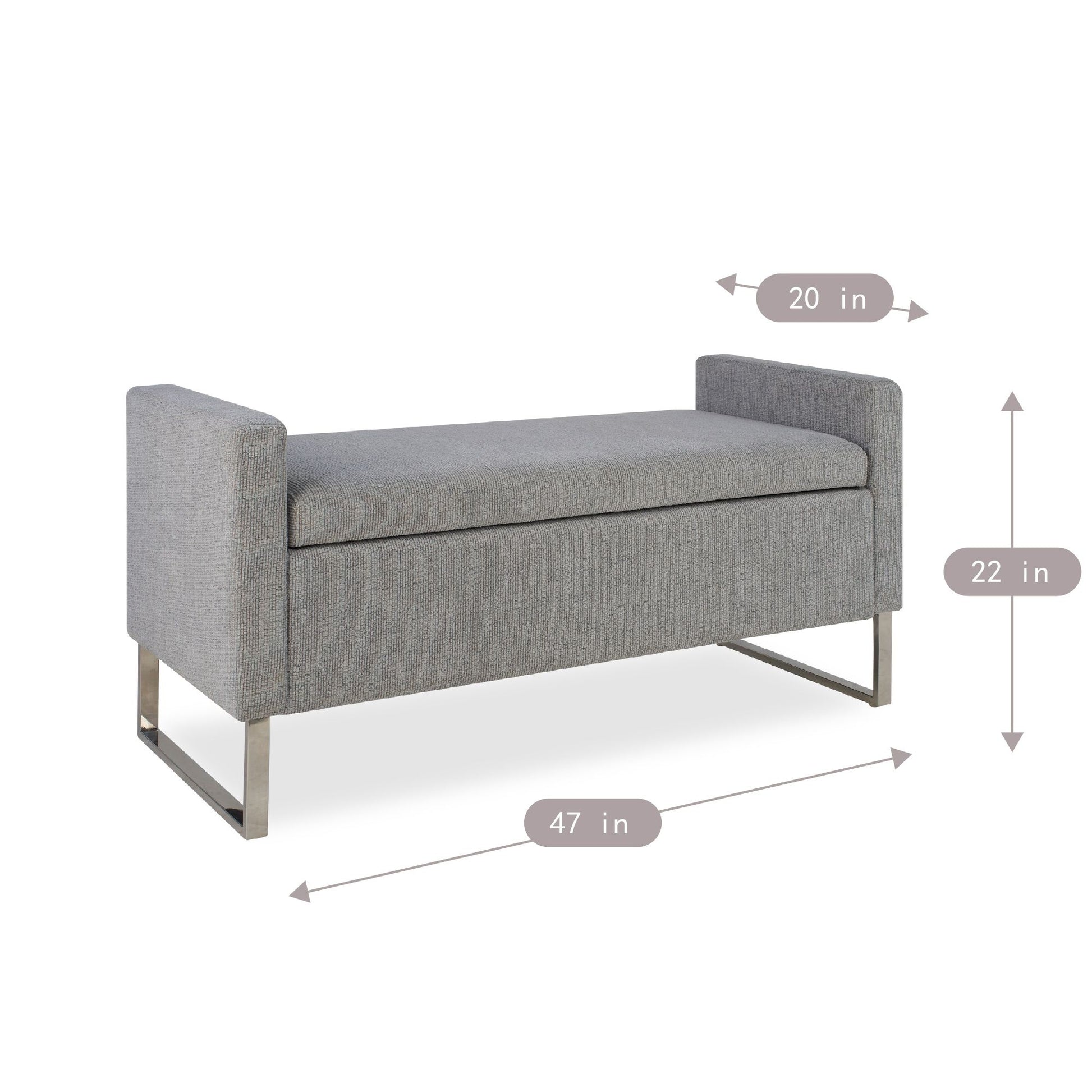 Upholstered Ottoman Bench With Storage - Dark Gray Home Essentials
