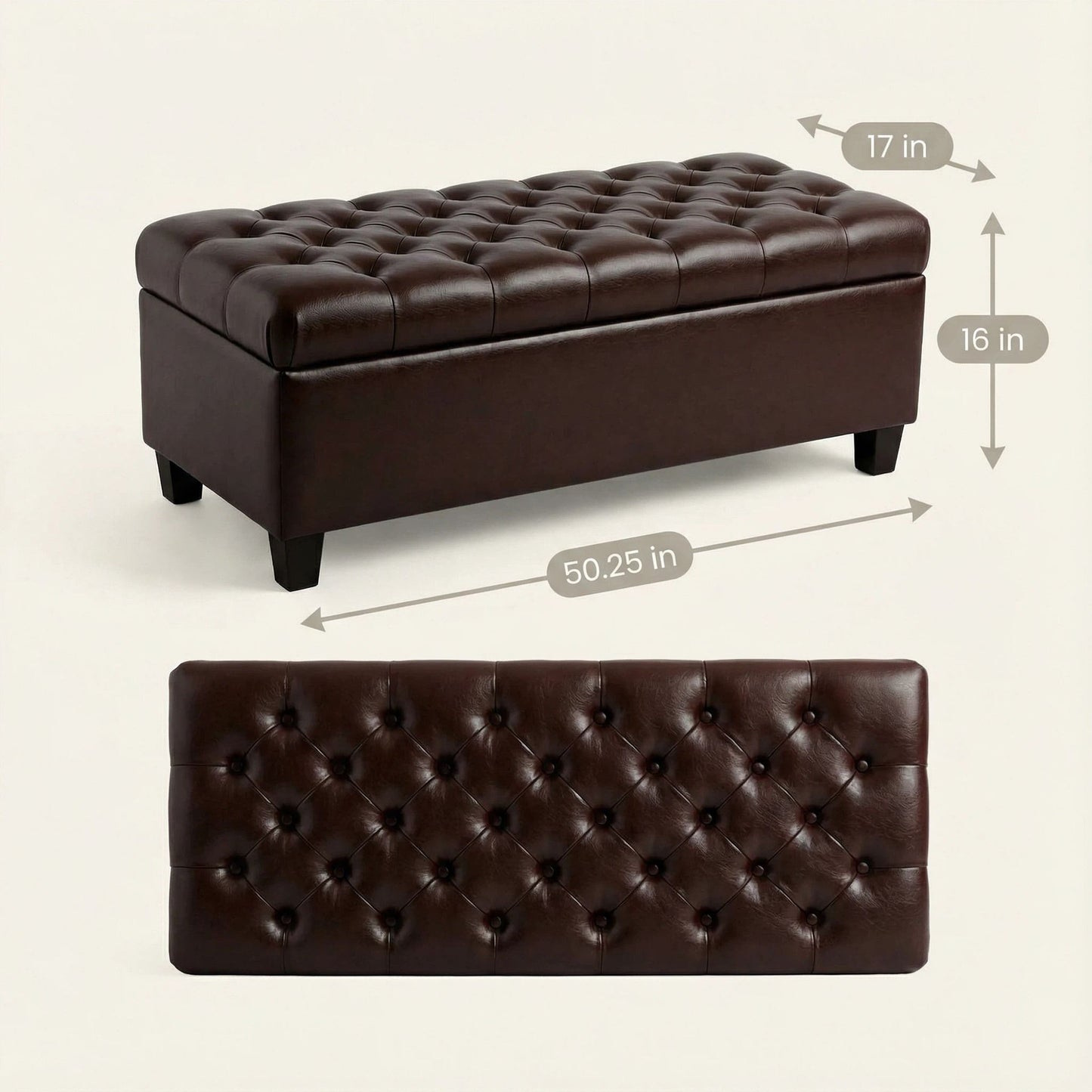 Storage Ottoman Bench With Safety Hinges Home Essentials