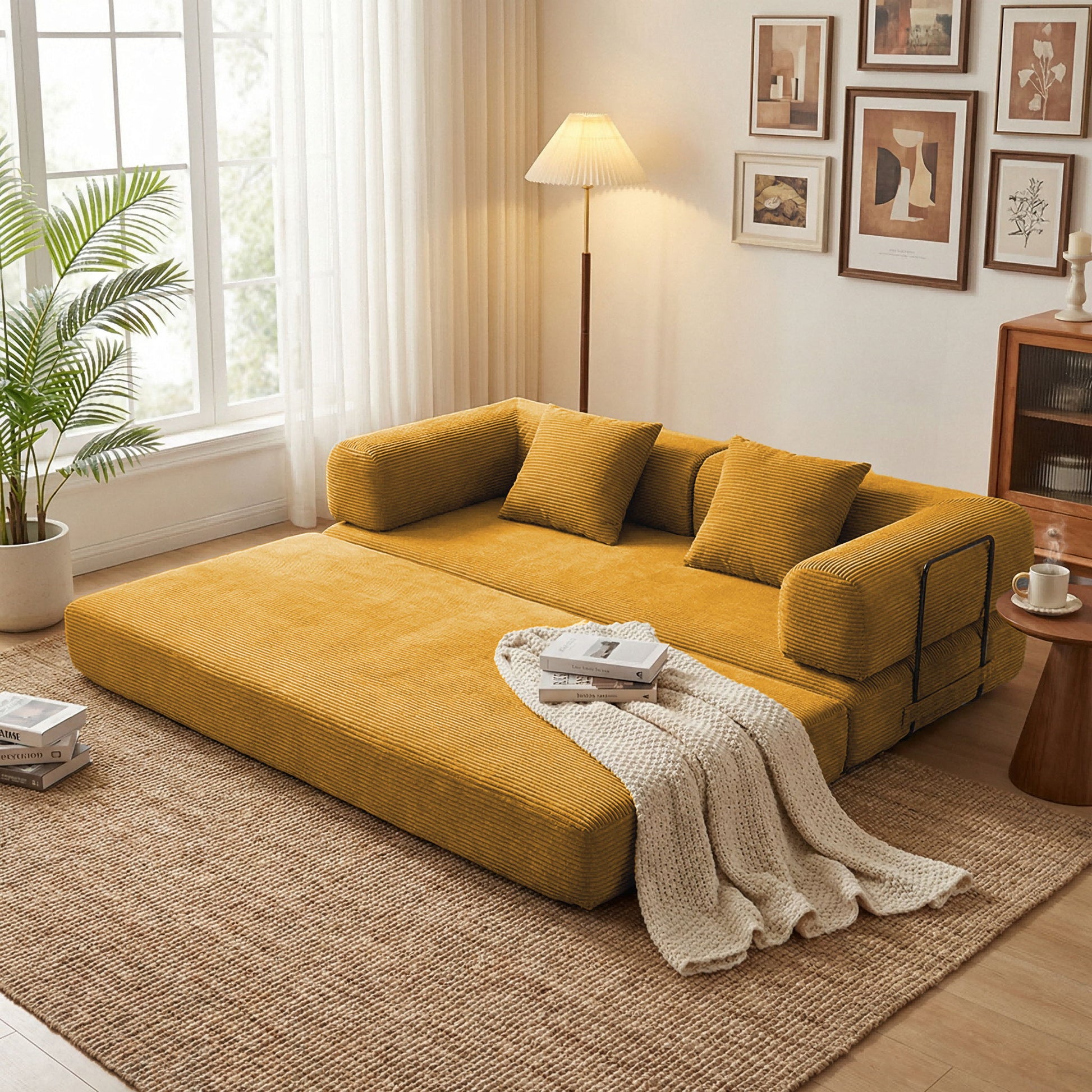 Convertible Sofa Bed With Removable Pillows Home Essentials