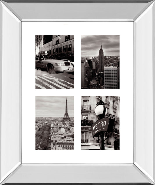 City Composite By Joseph Eta - Mirror Framed Print Wall Art - Black