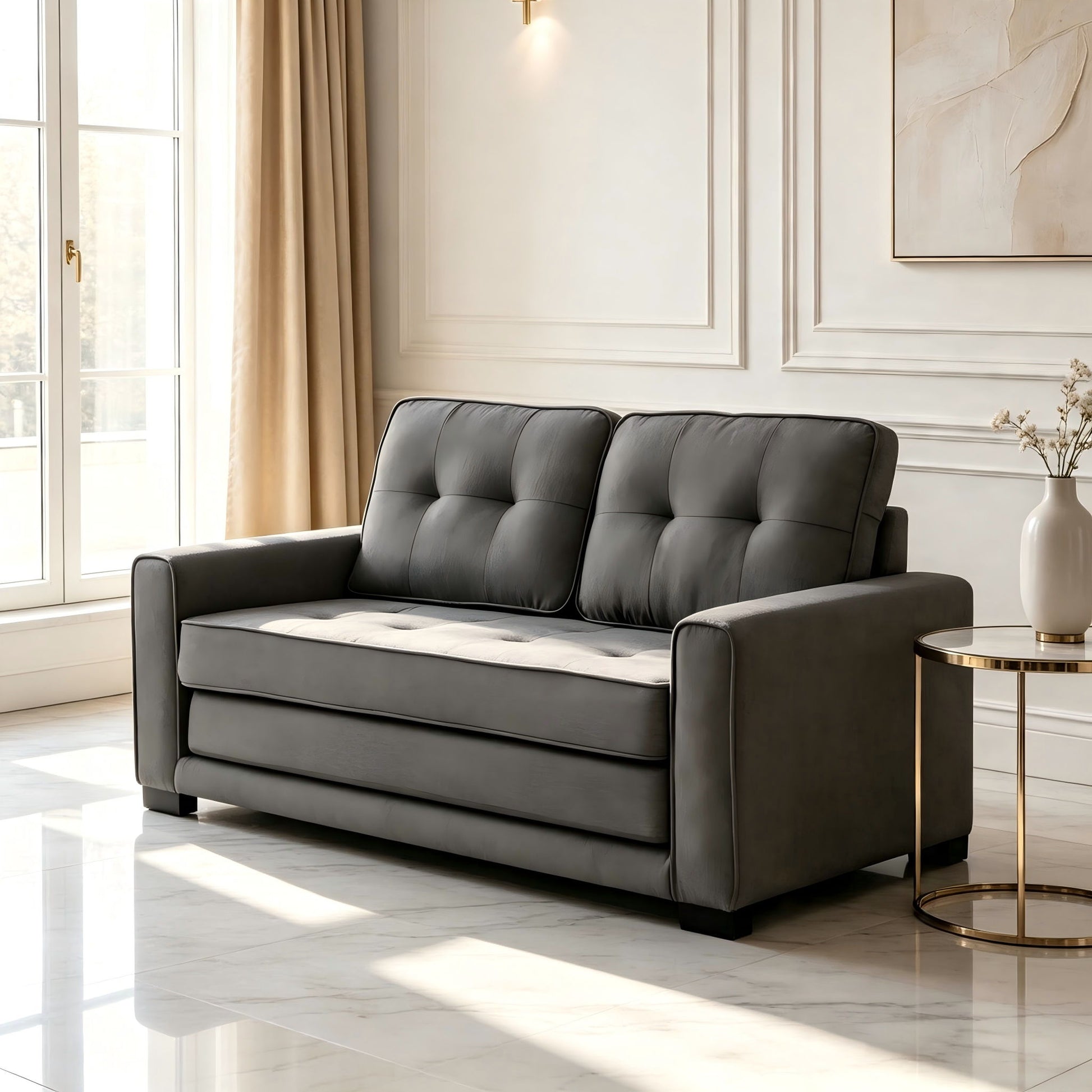 Upholstered Pull Out Sleeper Loveseat US Pride