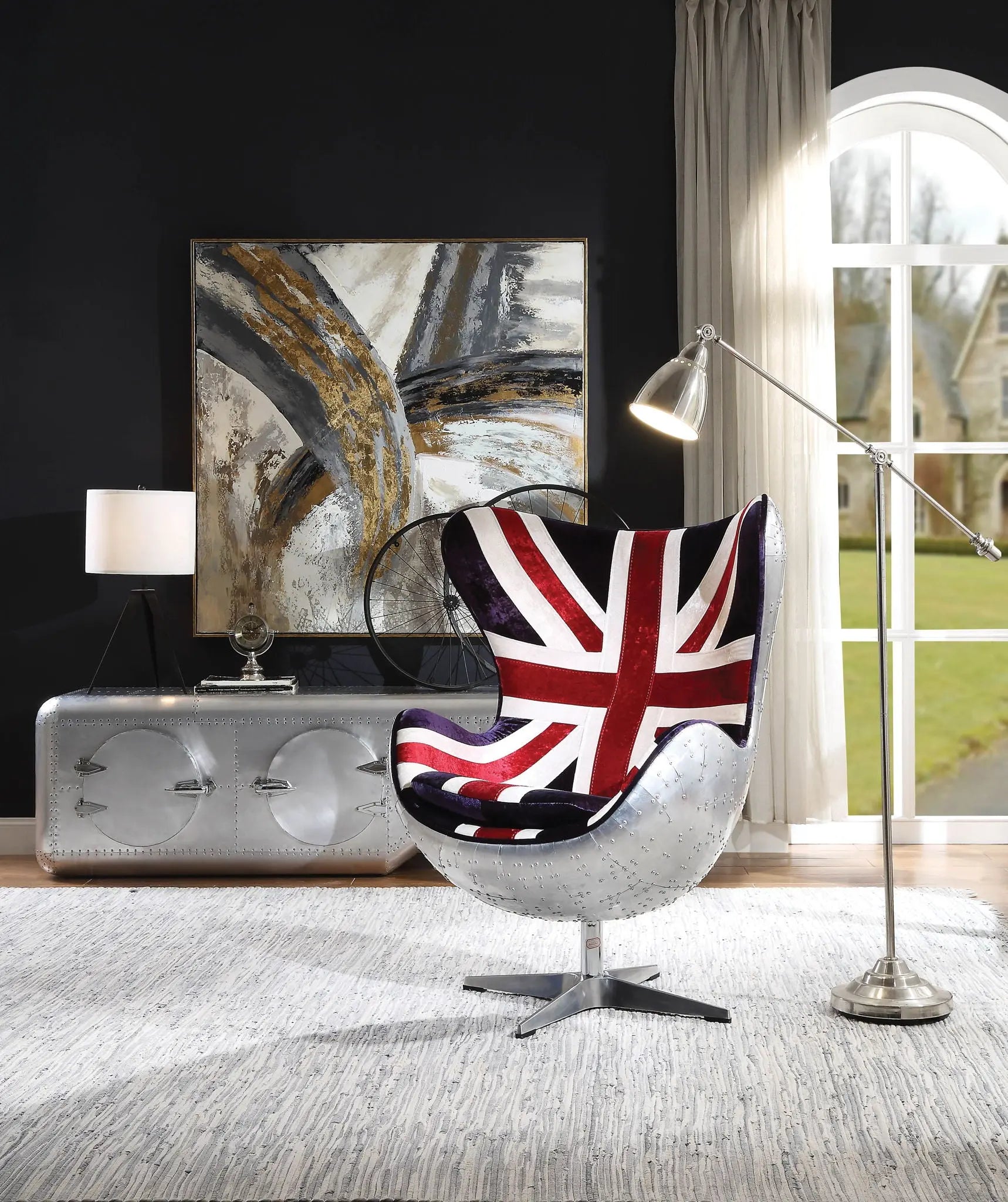 Brancaster - Pattern Accent Chair With Swivel - Multi Acme