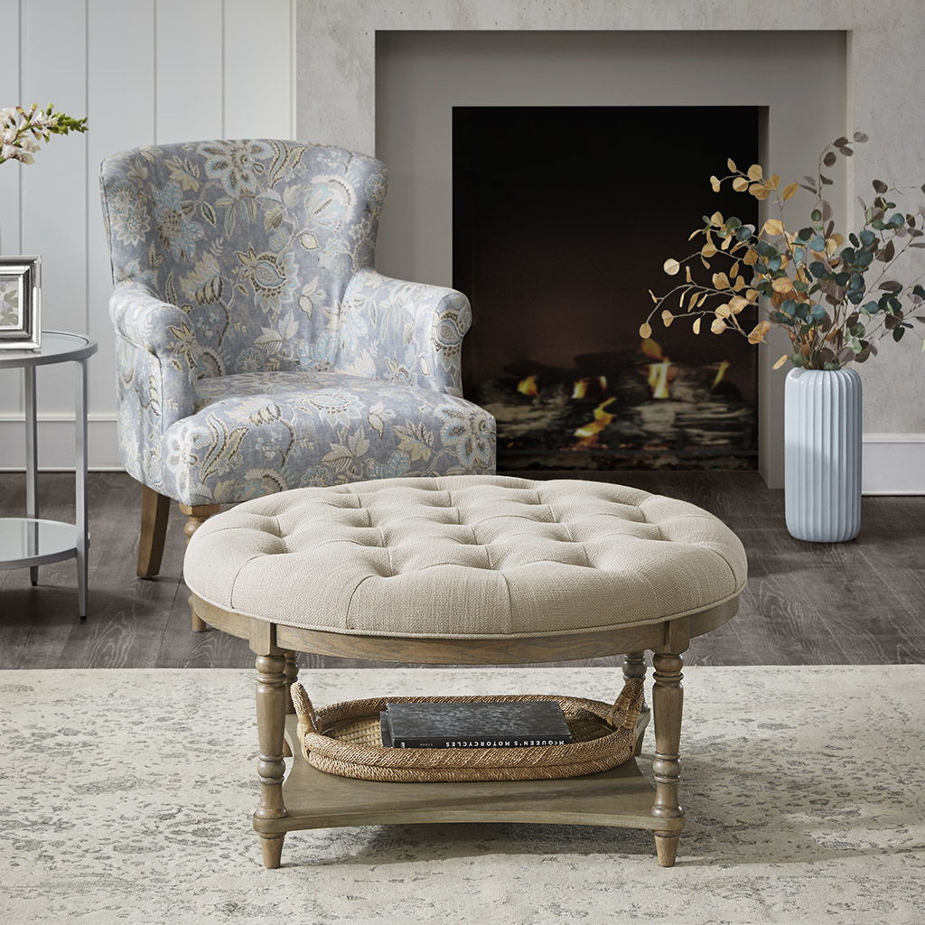 Cedric - Accent Ottoman - Cream