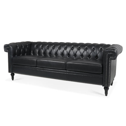 Traditional Square Arm Removable Cushion 3 Seater Sofa Home Essentials