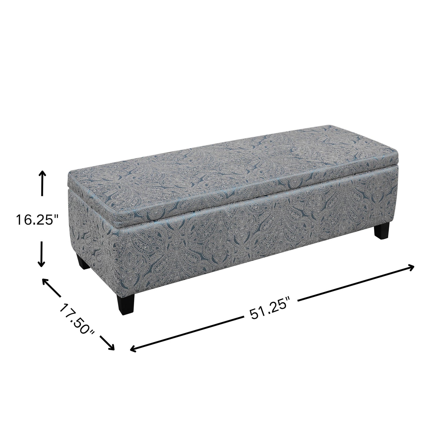Indoor Storage Ottoman Bench With Hidden Storage - Pattern Noble House