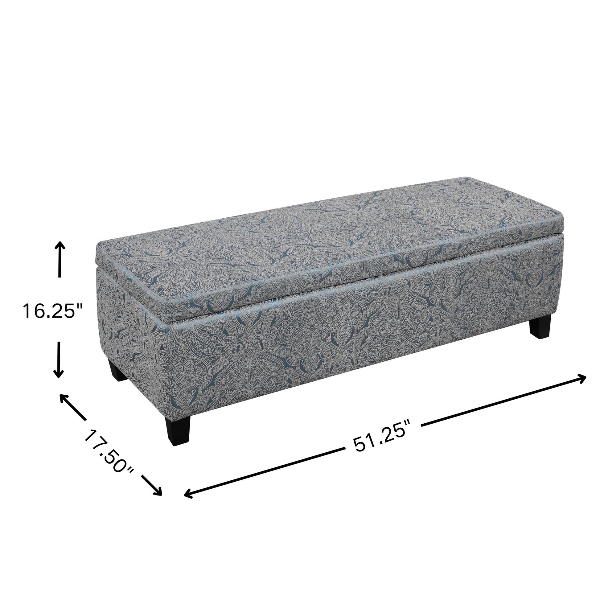 Indoor Storage Ottoman Bench With Hidden Storage - Pattern Noble House