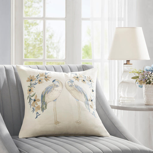 Florio - Square Decor Pillow - White