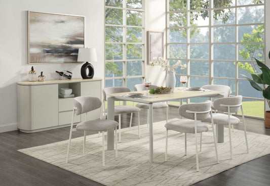 Ingram - Ceramic Top Dining Table - Light Gray Acme