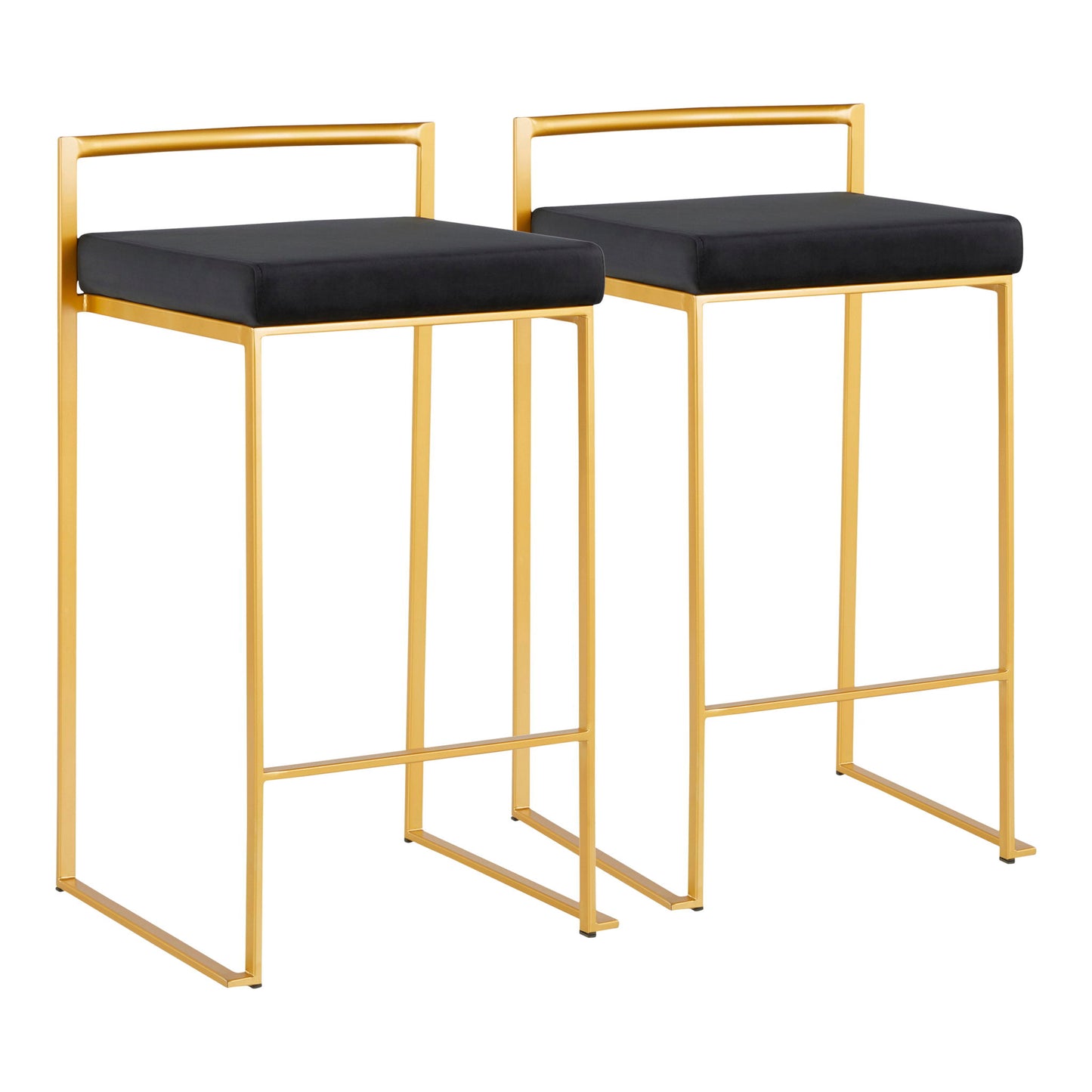 Fuji - Contemporary / Glam Design Counter Stool (Set of 2) Lumi Source