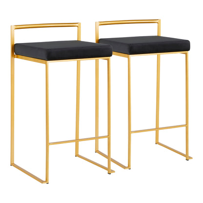 Fuji - Contemporary / Glam Design Counter Stool (Set of 2) Lumi Source