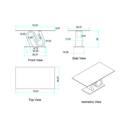 Anne - Dining Table - White / Gray Global Furniture USA