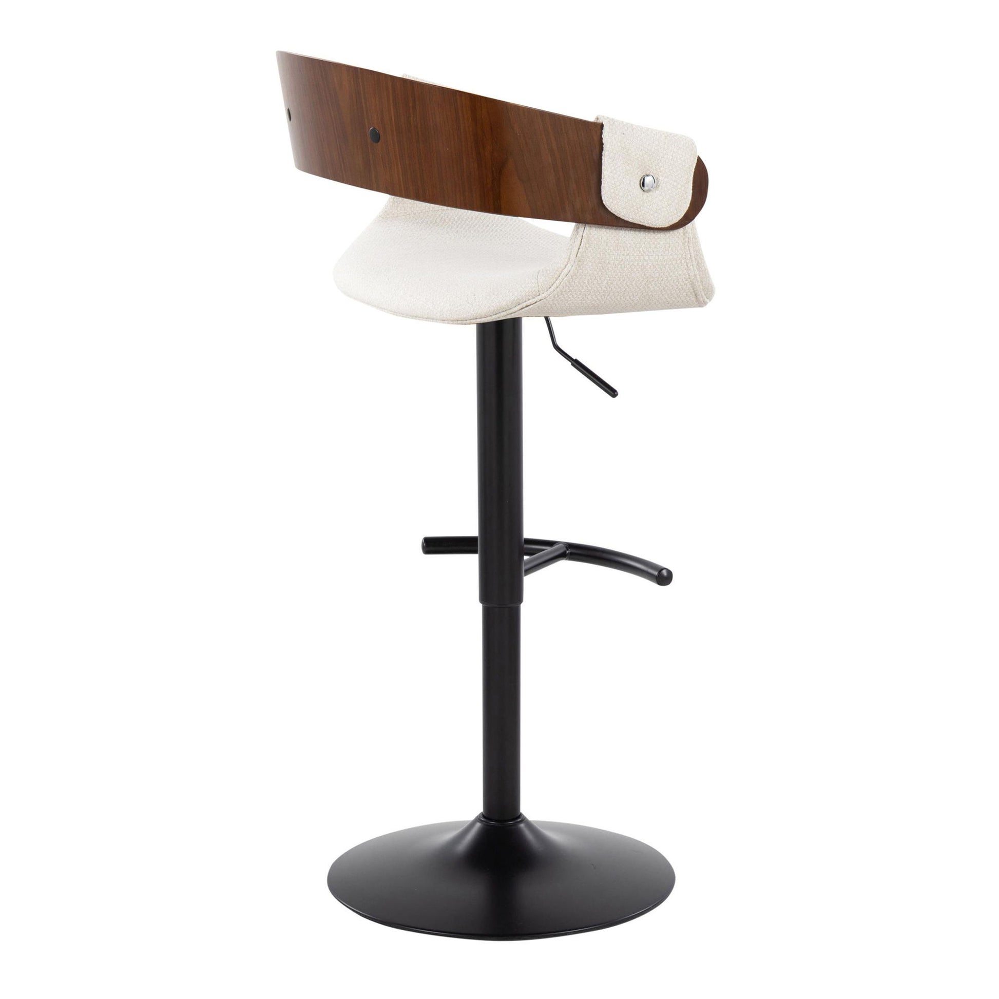 Elisa - Mid Century Modern Adjustable Barstool With Swivel & Rounded T Footrest (Set of 2) Lumi Source