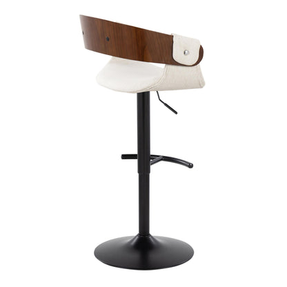 Elisa - Mid Century Modern Adjustable Barstool With Swivel & Rounded T Footrest (Set of 2) Lumi Source