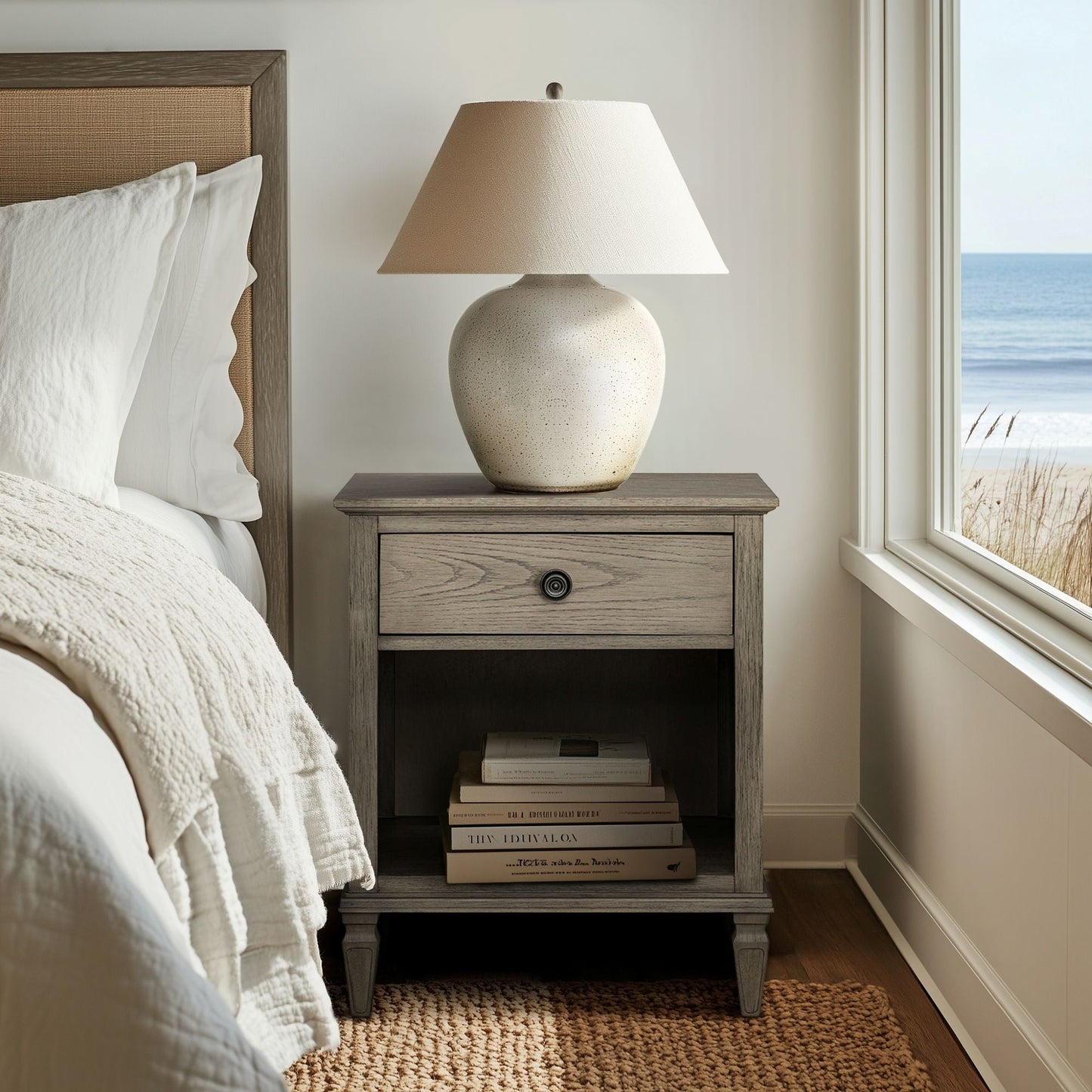 Victoria - One-Drawer Nightstand With Shelf - Reclaimed Gray Madison Park Signature