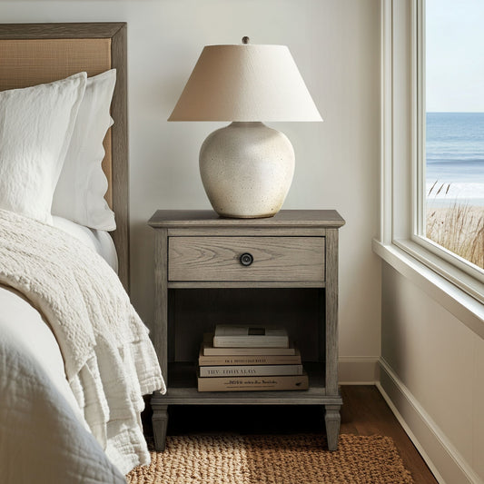 Victoria - One-Drawer Nightstand With Shelf - Reclaimed Gray Madison Park Signature