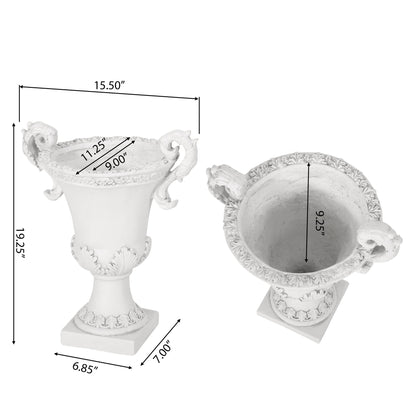 Roman Style Garden Urn Planter - Antique White Noble House