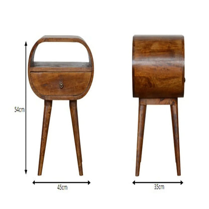 Circular Open Bedside Nightstand Artisan Furniture