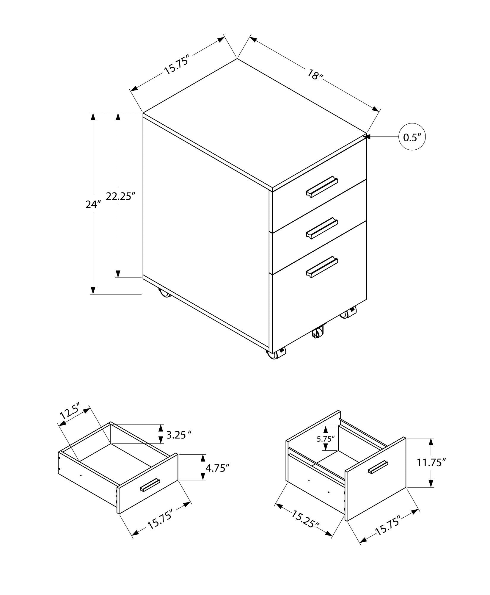File Cabinet, Rolling Mobile, Storage Drawers, Printer Stand, Office, Work, Contemporary, Modern 8th Street