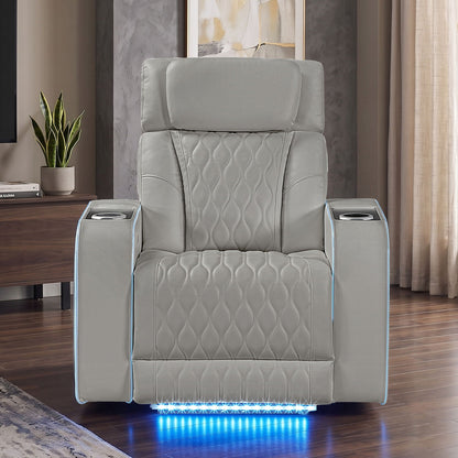 Electra - Power Recliner With Power Headrest, Massage, LED Lighting And USB Control Matrix Furniture Group
