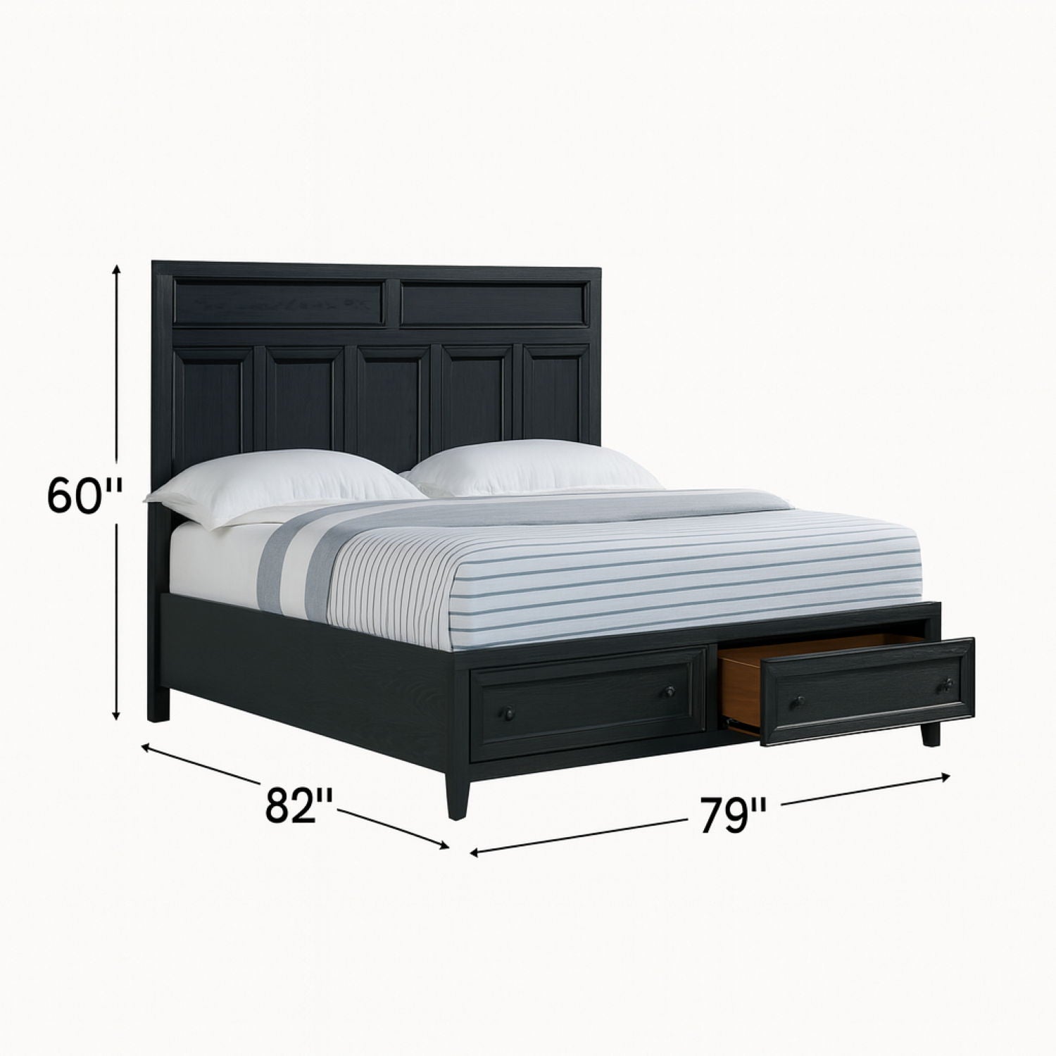 Storage Bed With Panel Headboard And Spacious Footboard Drawers Home Essentials