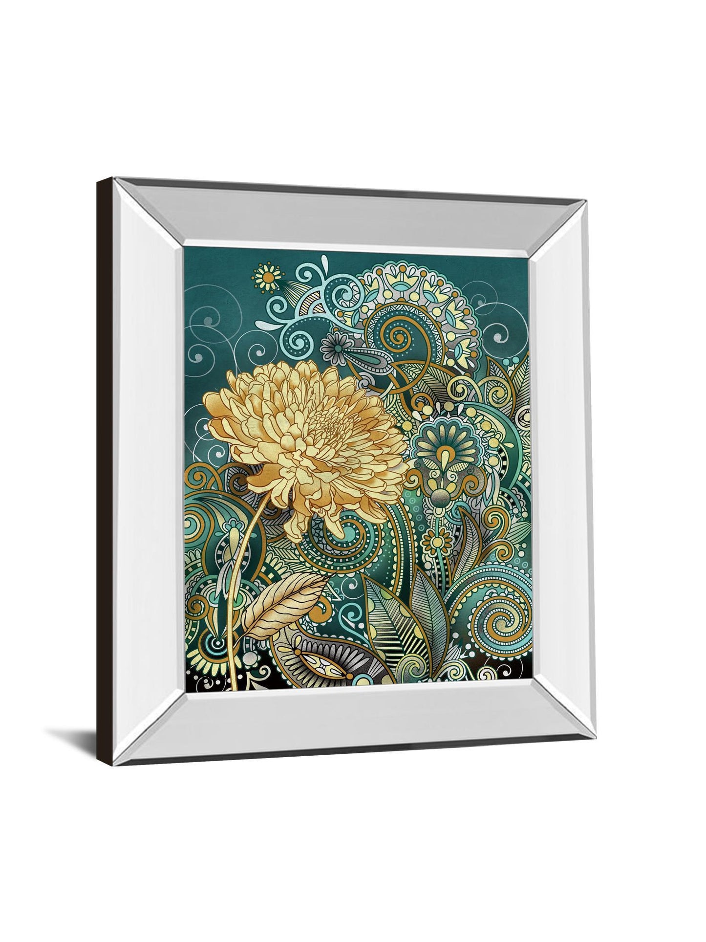 Inspired Blooms 1 By Conrad Knutsen - Mirror Framed Print Wall Art - Green