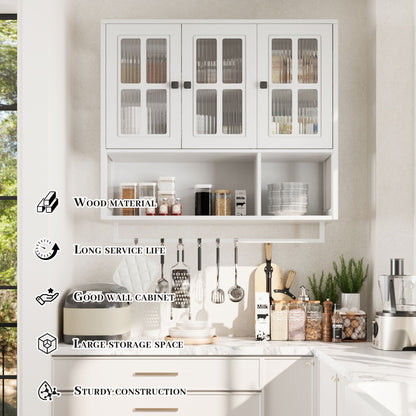 3 Door Wall Cabinet With Glass Door And Towel Bar Home Essentials