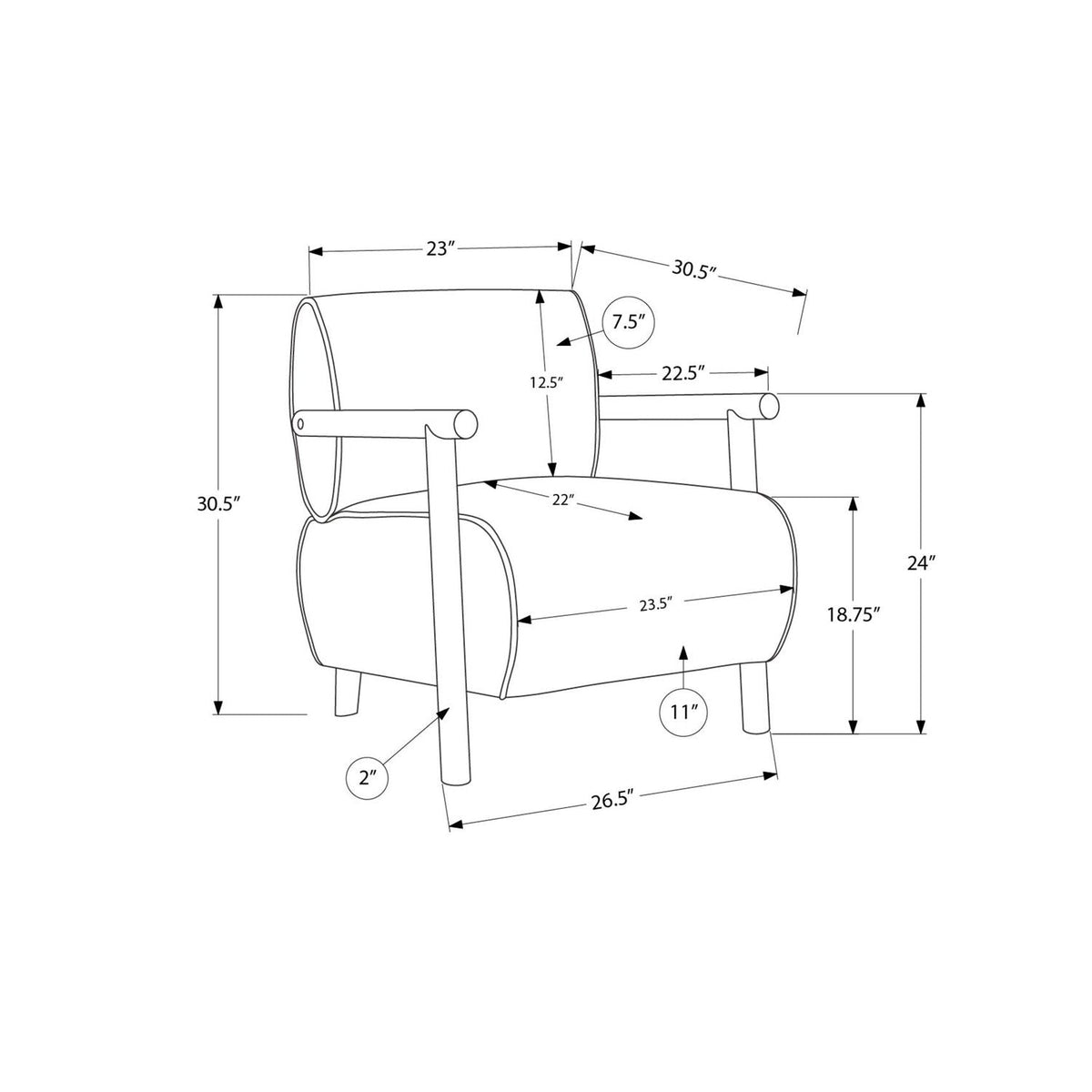 Modern Upholstered Accent Chair For Living Room 8th Street