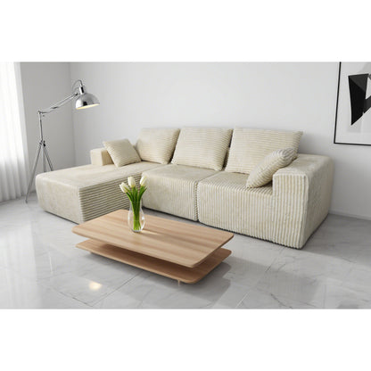 Corner Combination Sofa Sectional Couch With Soft Plush Fabric Home Essentials