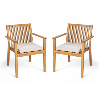 Patio Dining Chair, Comfortable Waterproof Seating (Set of 2) Noble House