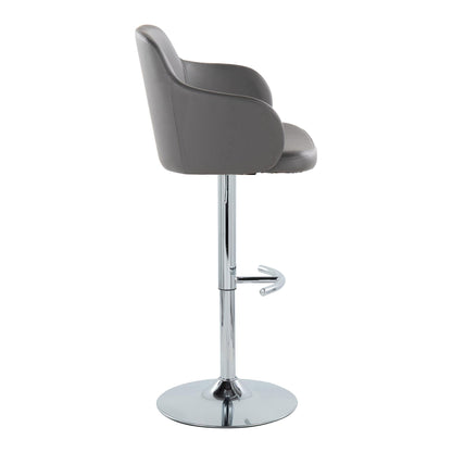Boyne - Contemporary Adjustable Barstool With Swivel & Rounded T Footrest (Set of 2) Lumi Source
