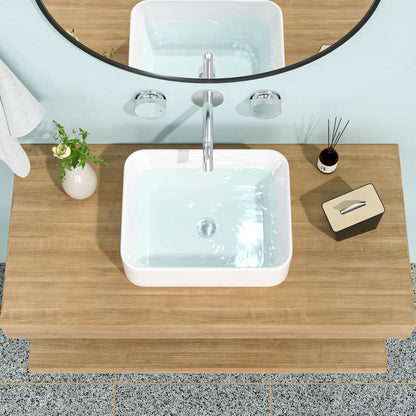Modern European Design Ceramic Rectangular Vessel Bathroom Sink Daily Nest