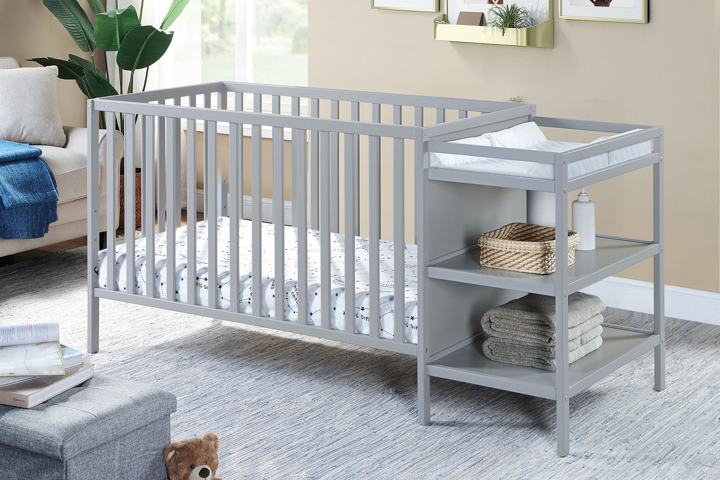 Palmer - 3-in-1 Convertible Crib / Changer Combo Suite Bebe