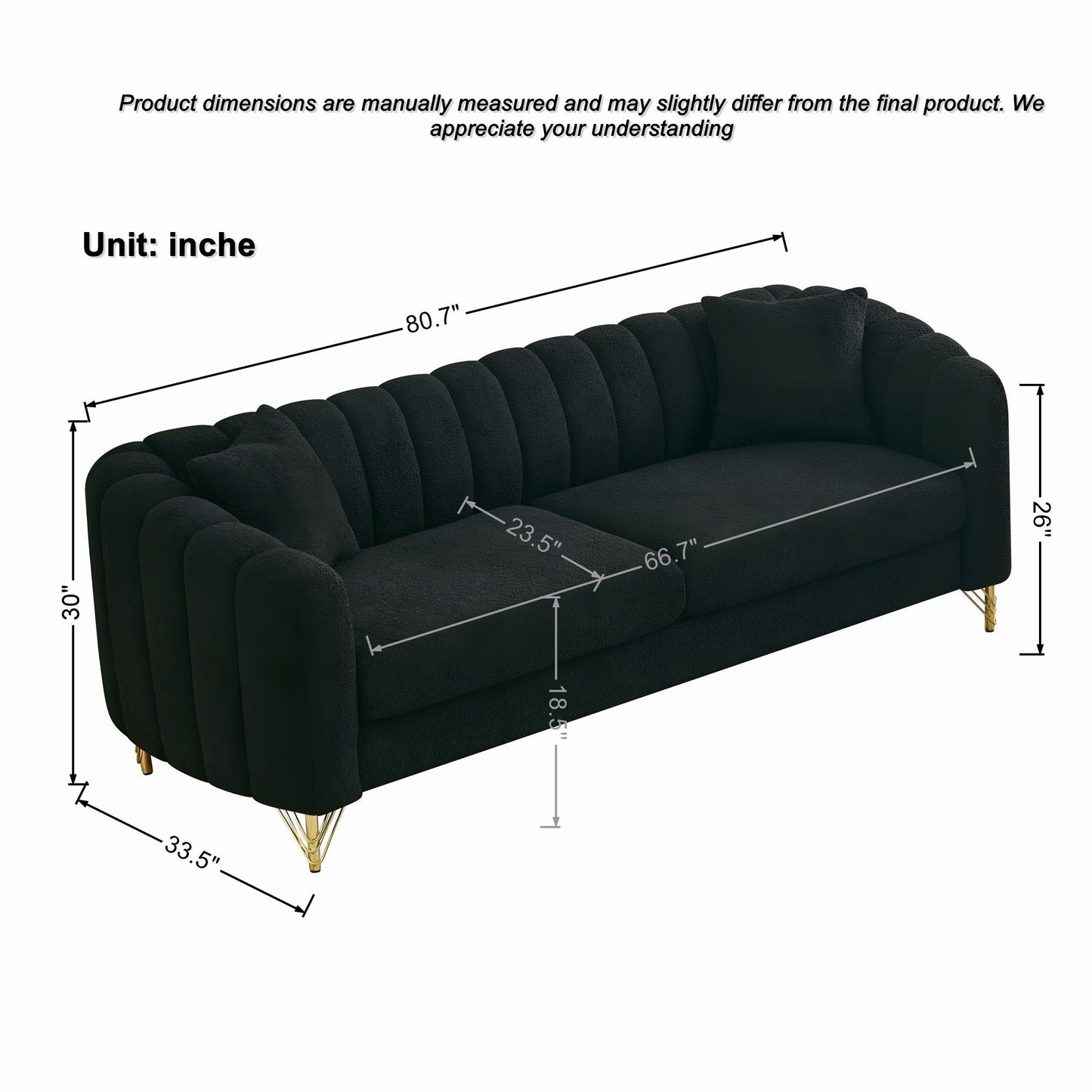 Tufted Oversized Sofa For Living Spaces Home Essentials