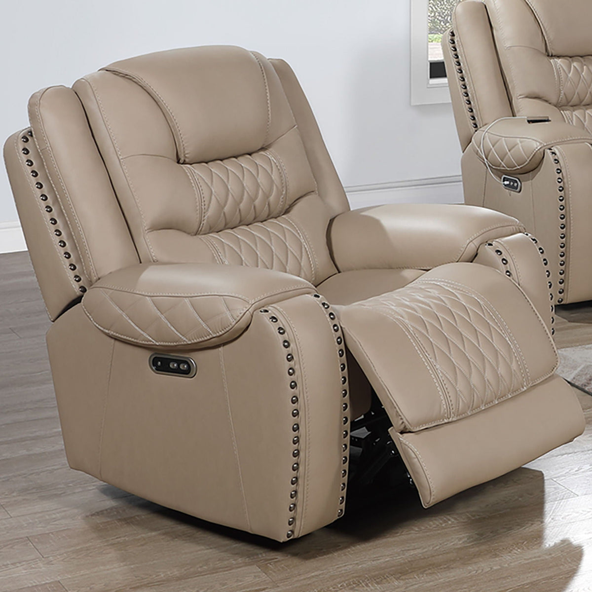 Power Recliner Single Chair With USB Port Living Room Comfort Seating - Toffee Home Essentials