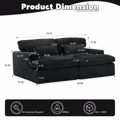 Double Chaise Lounge Chair, Oversized Upholstered Sleeper Cloud Couch Home Essentials